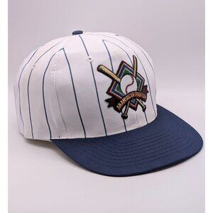 Vintage Baseball An American Tradition 90's Snapback Hat Cap VTG Pinstripe Blue